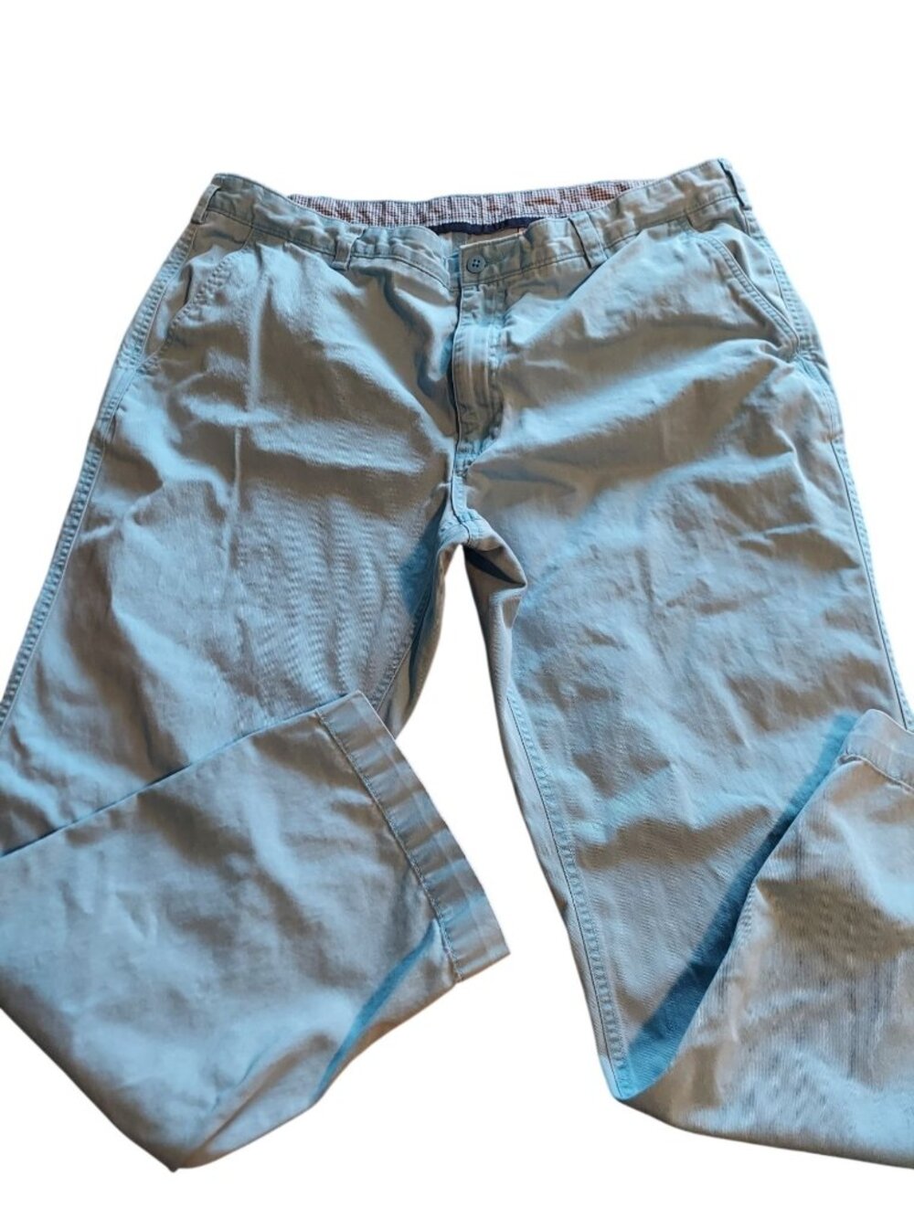 Cremeux Mens Khaki Cotton Chino Pants 40x30 With Buttoned Back Pockets 1490